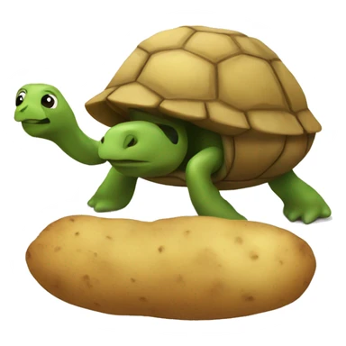 potato shaped turtle with a french mustache sticker
