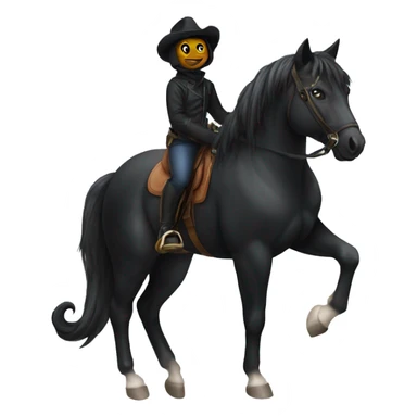 Black cat on top of a horse sticker