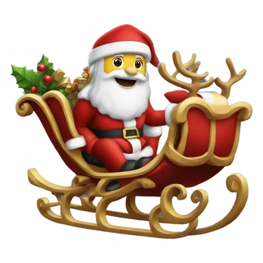 Santa on his sleigh  sticker
