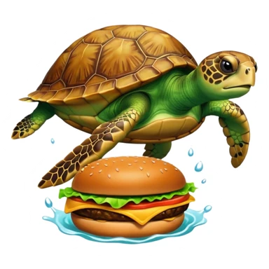 See Turtle eat burger sticker