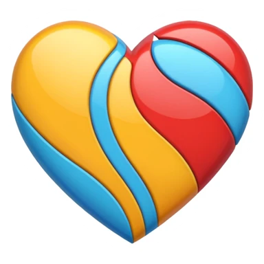heart with multiple colored stripes sticker