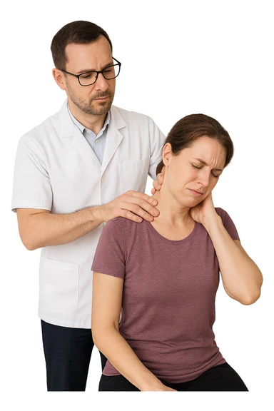 Donna dal posturologo per il suo problema alla cervicale sticker