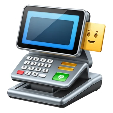 Icono de una terminal de pago con una tarjeta sticker