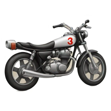 A motorcycle with the number 3 painted on it  sticker