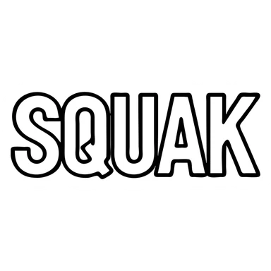 'squak' word as bold outlined icon sticker