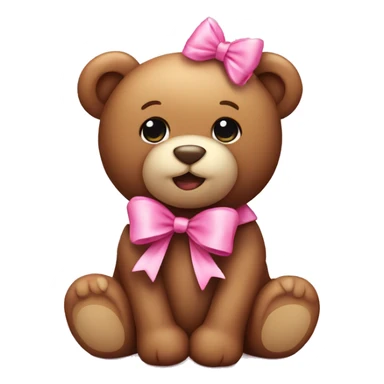 Cute teddy bear with pink bow sticker