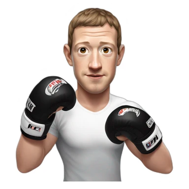 mark zuckerberg as an ufc fighter with mma gloves sticker