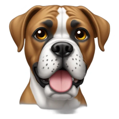 white boxer dog sticker