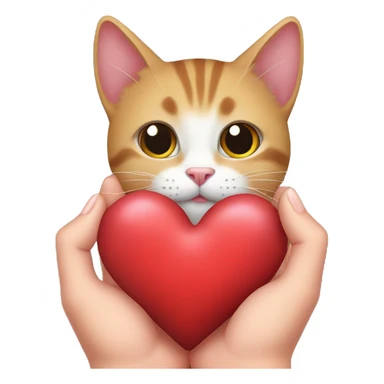heart in the hands of a cat sticker