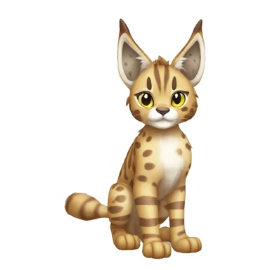 Striped and spotted Lynx-Caracal-Fakemon-hybrid full body sticker