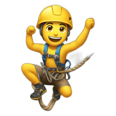 Climber holding by a rope sticker