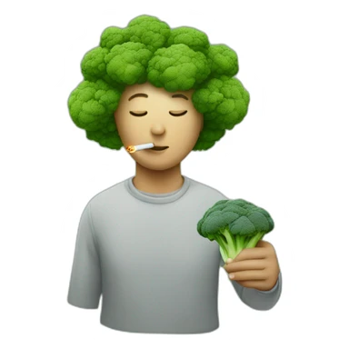 Person Smoking, love heart broccoli,  420 sticker