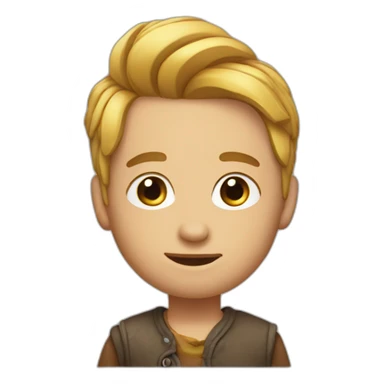 little man with pony tail sticker