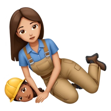 woman labour worker passed out on the floor sticker