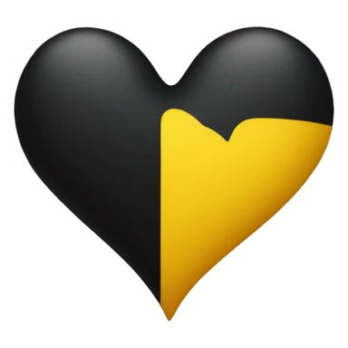 Half black and yellow heart sticker
