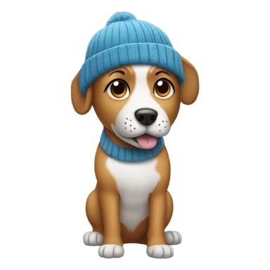 Dog wearing a beanie sticker