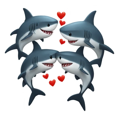 2 sharks in love sticker