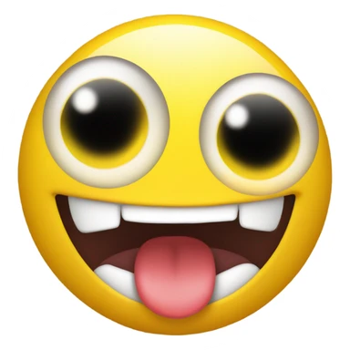 Yellow emoji with tongue out  sticker