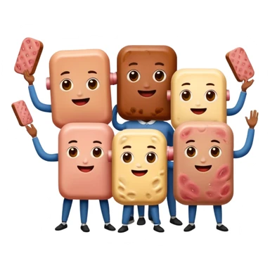 spam artists welcoming guests at a spam meat art gallery exhibition  sticker