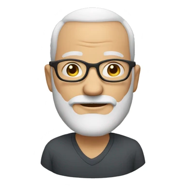 middle aged bald guy with a graying beard and glasses sticker