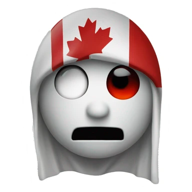 emo emoji with canadian flag sticker