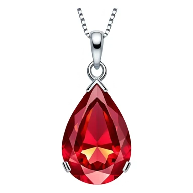 close-up of a ruby's fiery core in a teardrop pendant, glowing intensely sticker