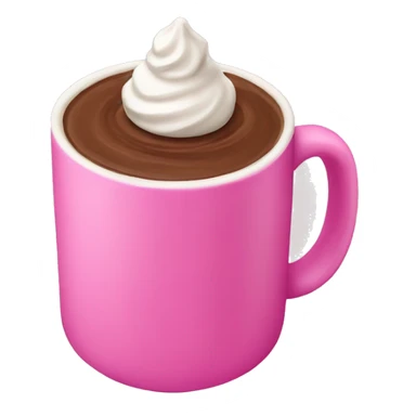 Hot chocolate with pink mug sticker