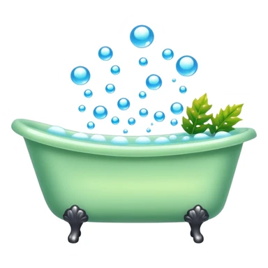 Bathtub with leaves for bubbles and steam  sticker