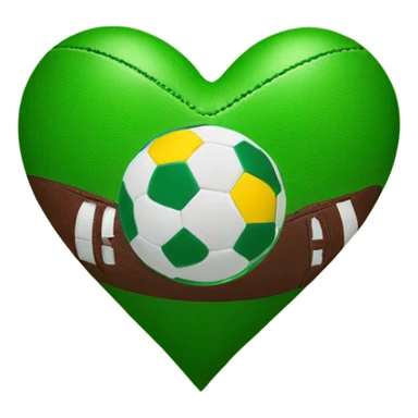 Green and yellow heart with football  sticker