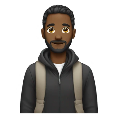 A black male with a pony tail and beard sticker