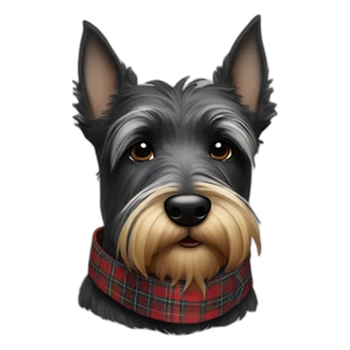 scottish terrier with tartan collar sticker
