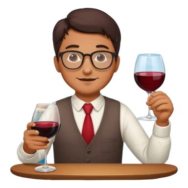 A male Italian accountant who loves red wine fishing movies wears glasses sticker