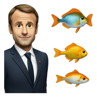 macron sur poisson sticker