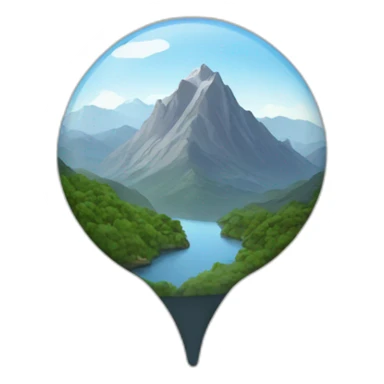 location pin with mountain inside sticker