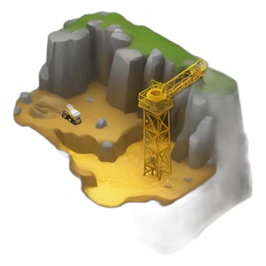 mining gold shaft river sticker