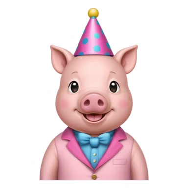 black pig party hat wearing clothes  sticker