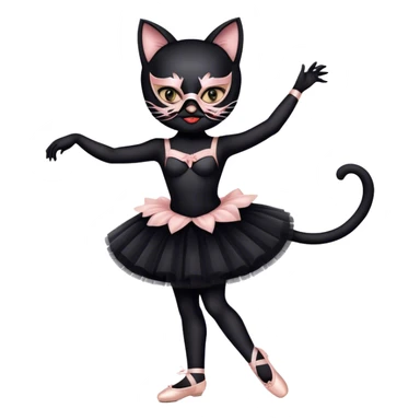 Schwarze katze mit ballettschuhen und Maske  sticker