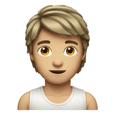 brunette boy with mullet sticker