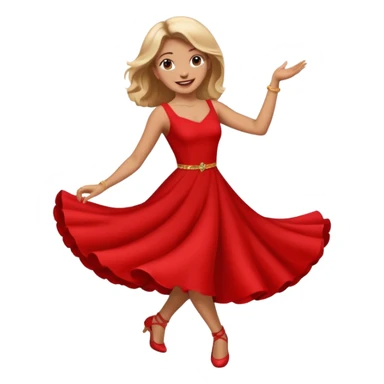 woman dancing emoji ios red dress sticker