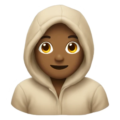 Cozy emoji beige sticker
