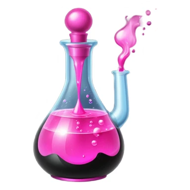 Black and hot pink, magic potion bottle, sparkles sticker