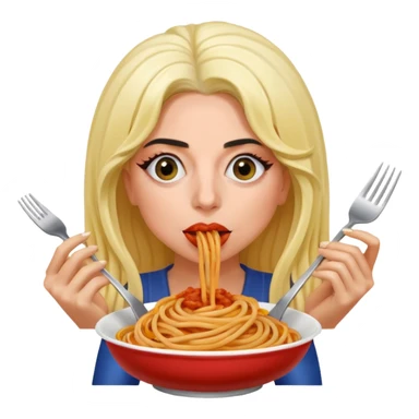 Lady Gaga eating spaghetti sticker