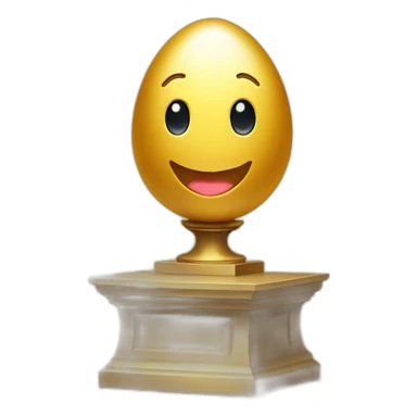 smiling golden egg on a pedestal sticker