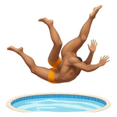un hombre tirandose a una piscina sticker
