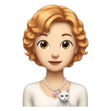 Pearl with a cat  sticker