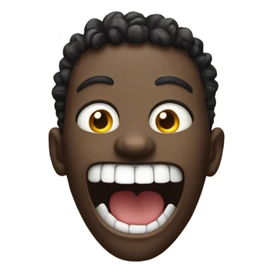 Smiling with teeth crazy eyes  sticker