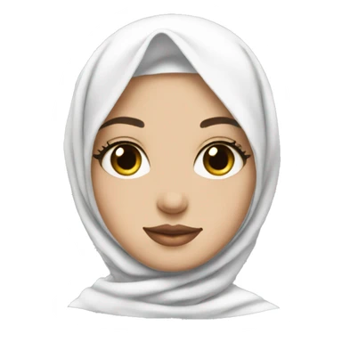 pretty girl wearing a white hijab with nice lashes sticker