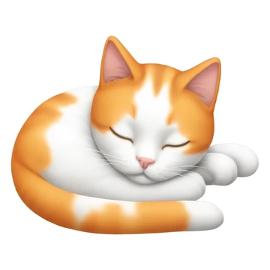 Cat sleeping white orange with long ears sticker