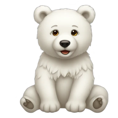 a lovely white bear sticker