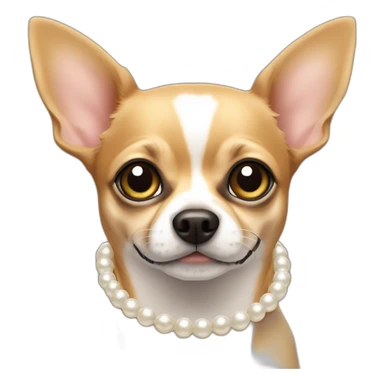 Chihuahua con collar de perlas  sticker